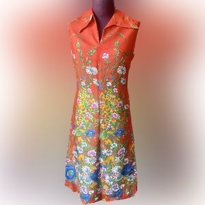 70s Orange Dream Dress_Size 6 (EUR 38)